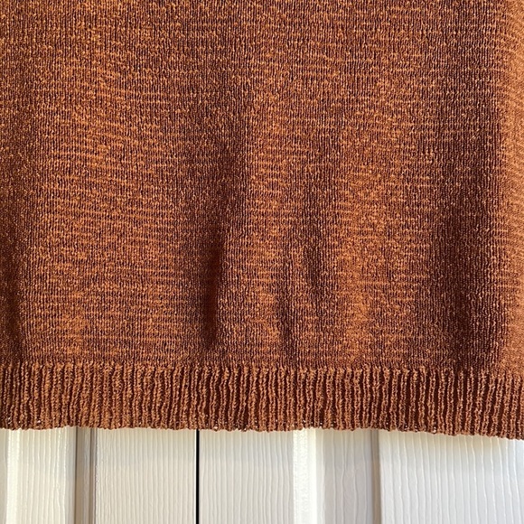 DKNY short sleeve woven scoop neck sweater women’s size S/M - Picture 3 of 11